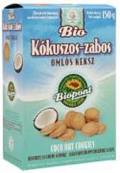 Biopont bio Omlós keksz, kókuszos-zabos, 150 g