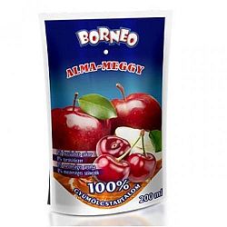 BORNEO GÜMÖLCSITAL 100%-OS ALMA-MEGGY, 200 ml
