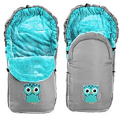 Childrens footmuff Sovička - szürke-menta