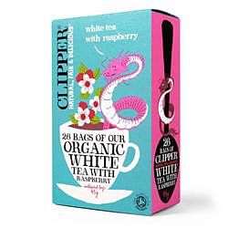 Clipper bio Fehér tea málnával, 26 filter