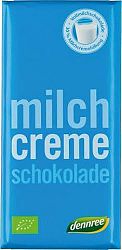 Dennree bio tejcsokoládé tejkrémmel, 100 g