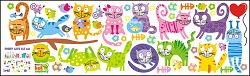 Faldekoráció - Funny Cats