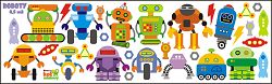 Faldekoráció - robotok