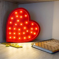 Gyerek fa lámpa LED lámpa Szív - piros