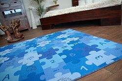 Gyerek szőnyeg Puzzle - kék