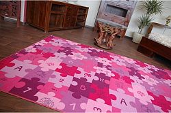 Gyerek szőnyeg Puzzle - lila