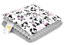 Gyermekek takaró és párna M Panda - szürke