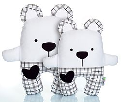 Kockás TEDDY mackó - nagy