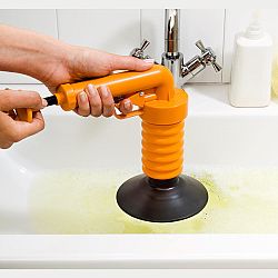 Lefolyótisztító pumpa - narancsszínben