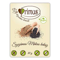 PRIMUS VEGÁN SZEZÁMOS MÁKOS KEKSZ 80g, 80 g