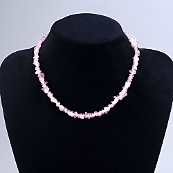 Rózsakvarc nyaklánc - velikost 45 cm