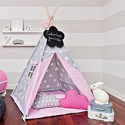 Teepee - rózsaszín, csillagokkal