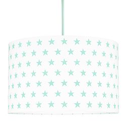 Textil függőlámpa - csillagok - mentazöld