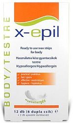 X-epil Gyantacsík Testre - hypoallergén, 12 db