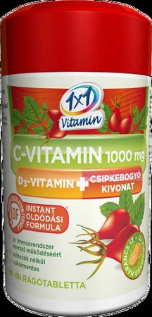 1x1 vitaday c-vit+d3-vit.+Csipkeb. Rágót, 60 db
