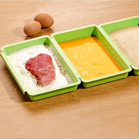 3 részes panírozó szett - zöld színben