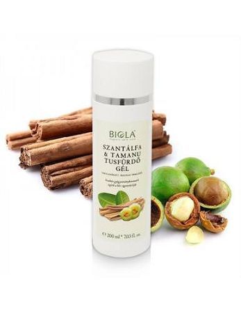 Biola Szantálfa & tamanu tusfürdő gél, 200 ml