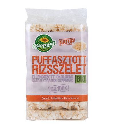 Biopont bio puffasztott rizs natúr, 100 g