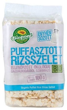 Biopont bio puffasztott rizs sós, 100 g