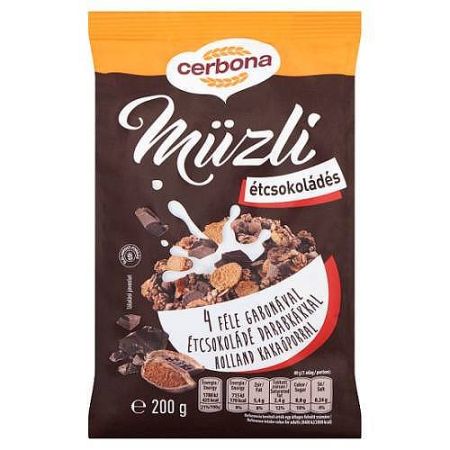 Cerbona Müzli étcsokoládés 200 g