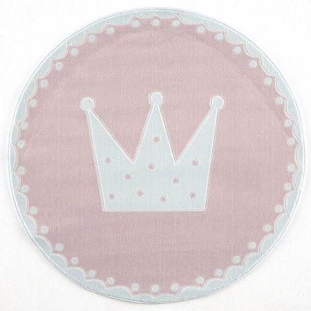 Childrens szőnyeg Crown - rózsaszínes-fehér