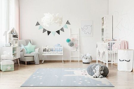 Childrens szőnyeg nyuszi lány - kék