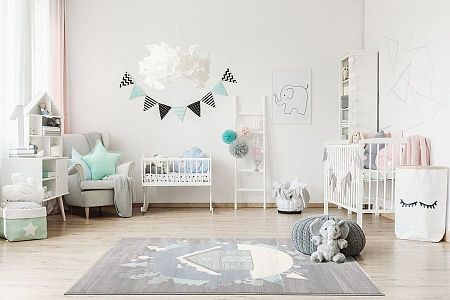 Childrens szőnyeg Scandic Home - szürke-kék