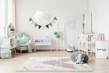 Childrens szőnyeg Teepee - krémes rózsaszín