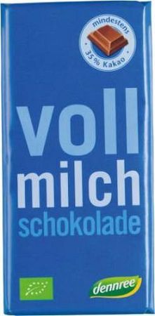 Dennree bio tejcsokoládé, 100 g