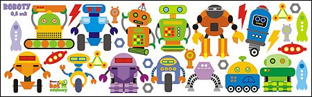 Faldekoráció - robotok