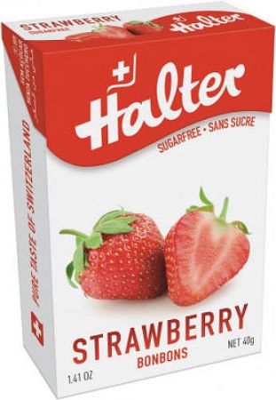 Halter cukormentes cukorka eper, 40 g