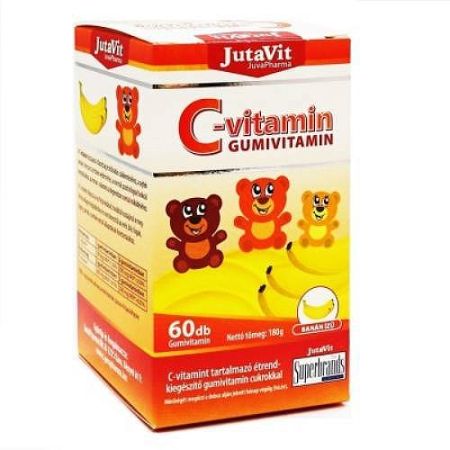 JUTAVIT C-VITAMIN GUMIVITAMIN BANÁN ÍZŰ, 60 db