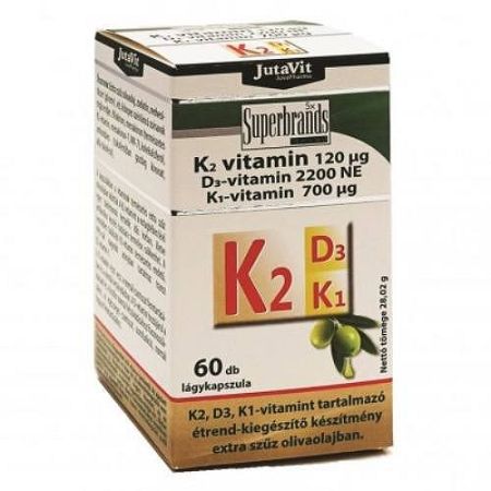 JUTAVIT K2+D3+K1 VITAMIN LÁGYKAPSZULA, 60 db