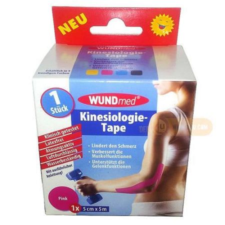 Kineziológiai tapasz 5cmx5m, rózsaszín