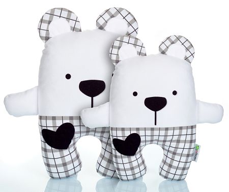 Kockás TEDDY mackó - nagy
