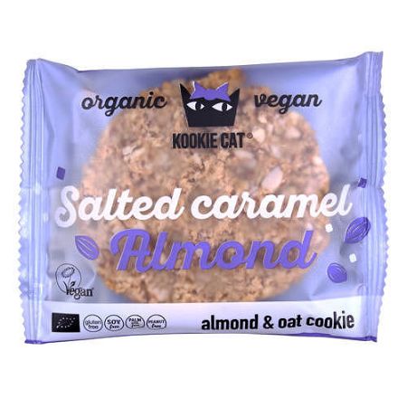 KOOKIE CAT BIO VEGÁN KEKSZ SÓS KARAMELL, 50 g