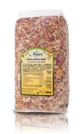 Natura müzli epres-málnás, 500 g