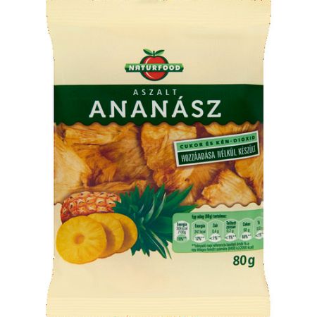 Naturfood Aszalt ananász cukor nélkül, 80 g
