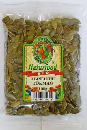 Naturfood Bio héjnélküli tökmag, 100 g