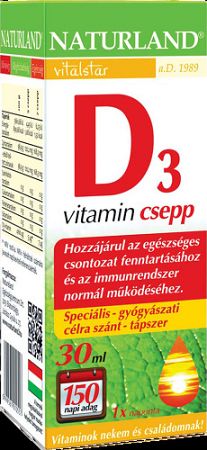 Naturland d3-vitamin csepp, 30 ml