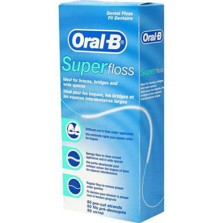 Oral-b fogs. Super floss 50 szál, 50 m