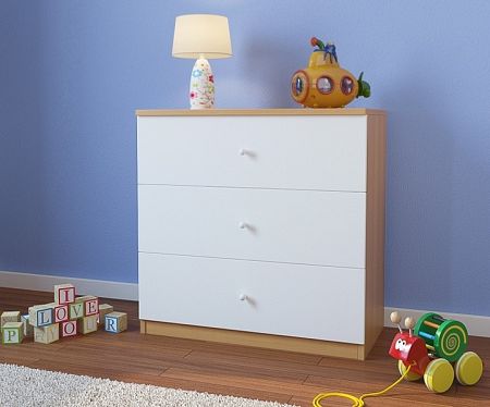 OURBABY gyerek komód - bükk/fehér