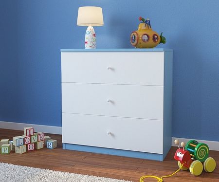 OURBABY gyerek komód - fehér/kék