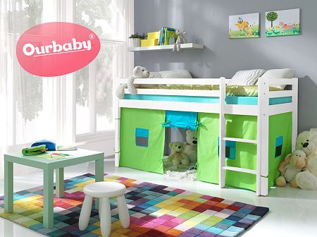 OURBABY magasított gyerekágy MODO - fehér