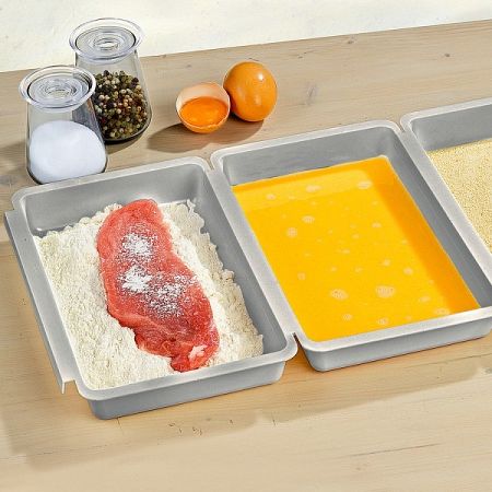 Panírozó szett, 3 részes, ezüstszínű - ezüstszínű