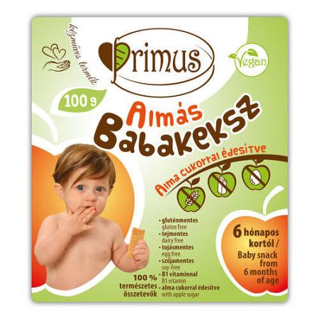 PRIMUS VEGÁN ALMÁS  BABAKEKSZ 100g, 100 g