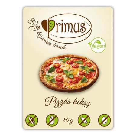 PRIMUS VEGÁN PIZZÁS KEKSZ 80g, 80 g
