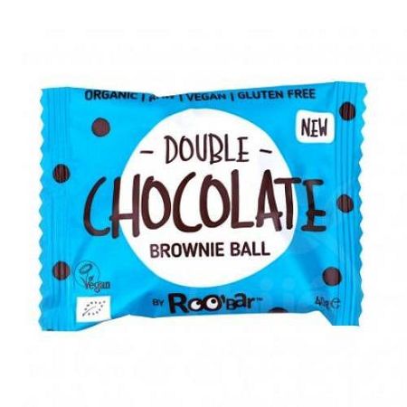 ROOBAR BIO BROWNIE GOLYÓ DUPLA CSOKI, 40 g