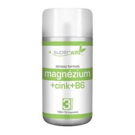 Superwell magnézium-cink-b6 kapsz. 110db