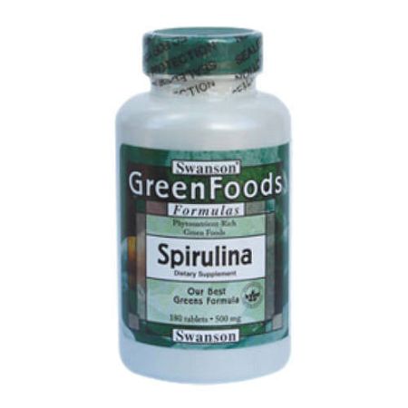 Swanson Spirulina alga tabletta, 500mg, 180 db